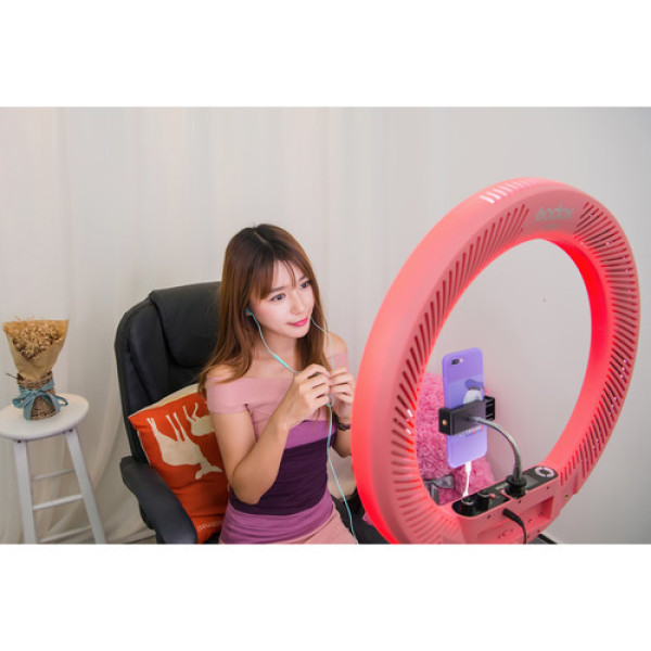 Кольцевой свет для макияжа (Светодиодная лампа) Godox LR160 Bi-Color Ringlight (Pink)